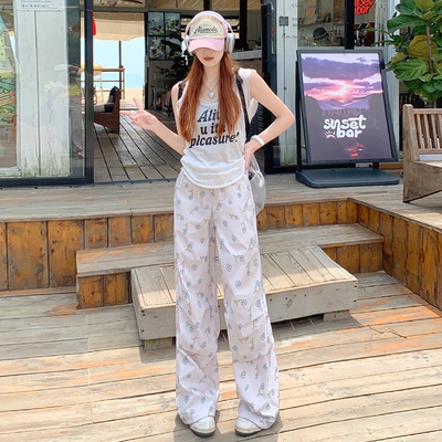 RNBN夏日多巴胺印花薄款休闲裤