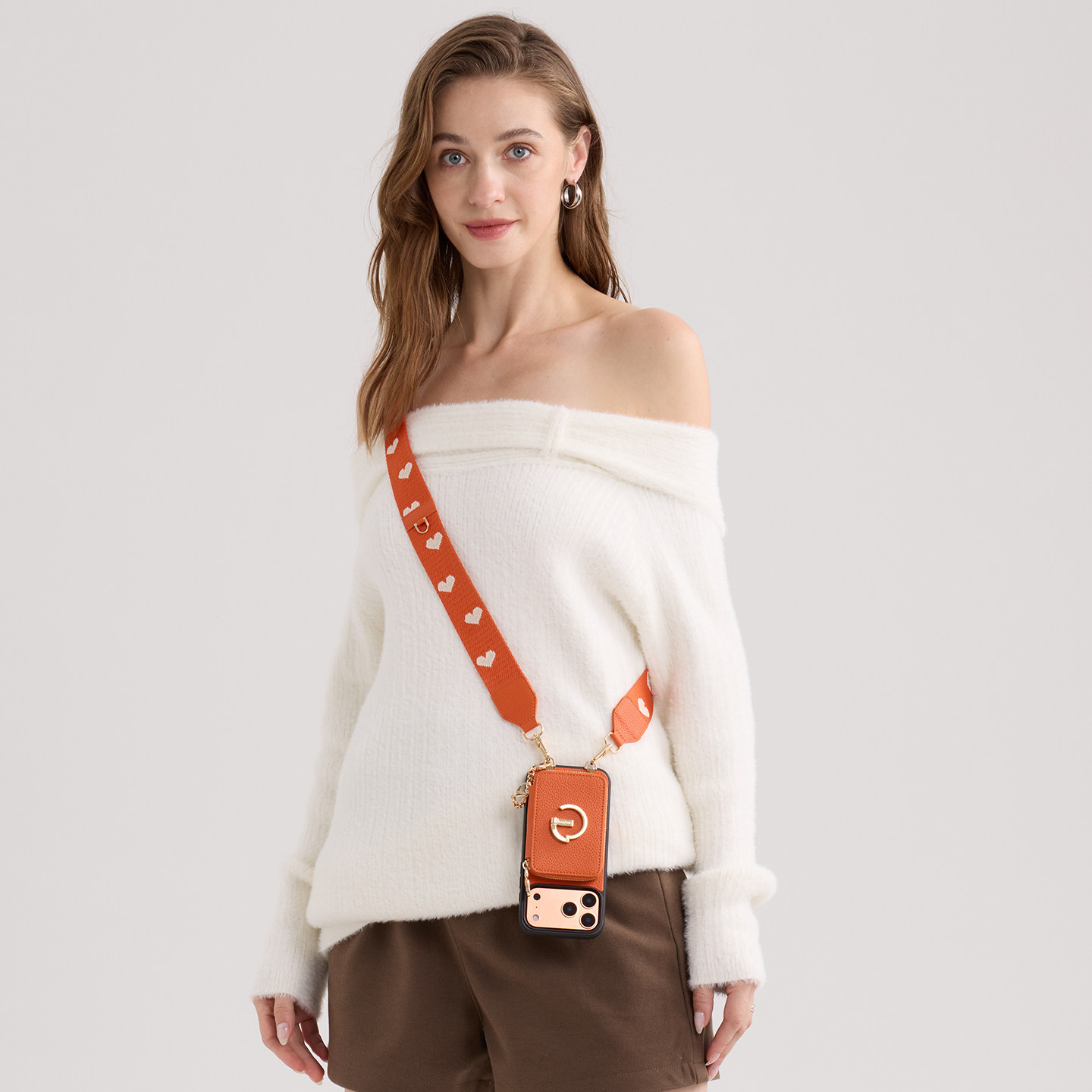 Custype2026新款适用于苹果17promax手机壳高级感iphone16带支架磁吸15皮质卡包腕带斜挎可背挂绳女air防摔套