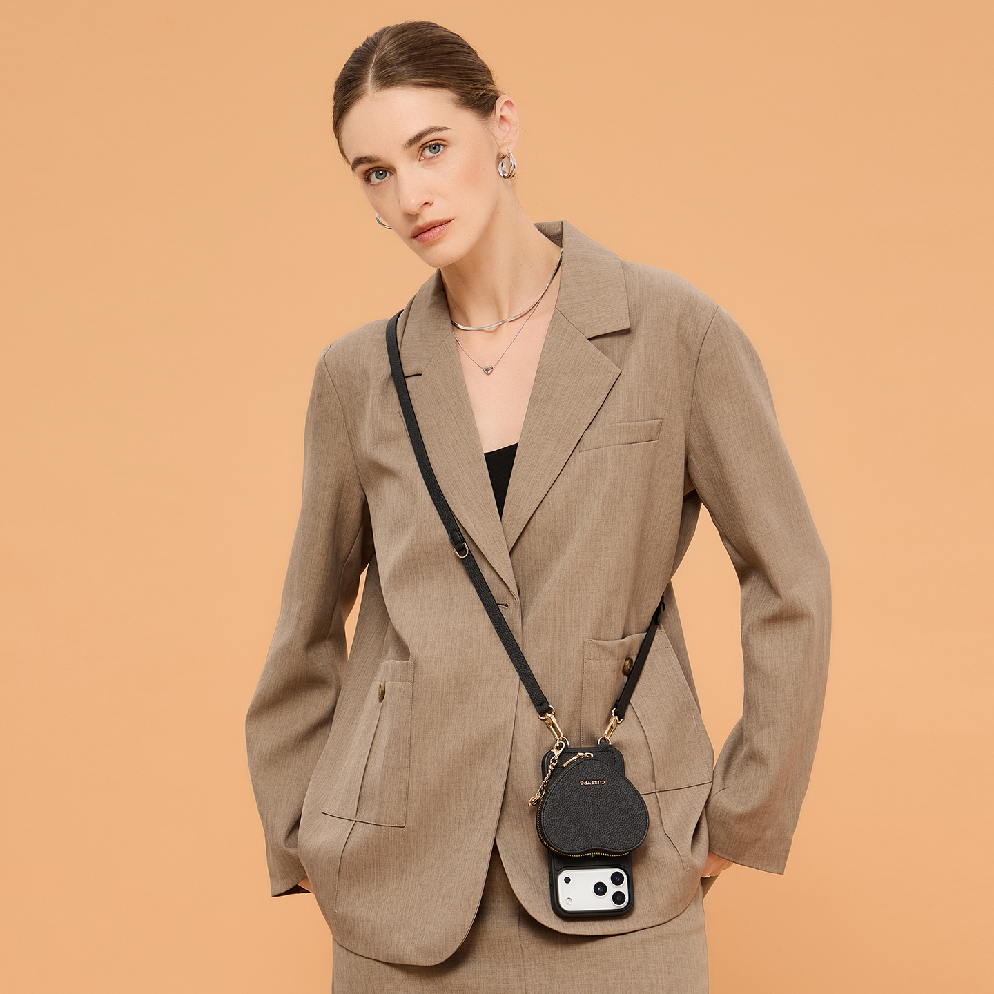 苹果带卡包手机壳斜挎高级感爆棚