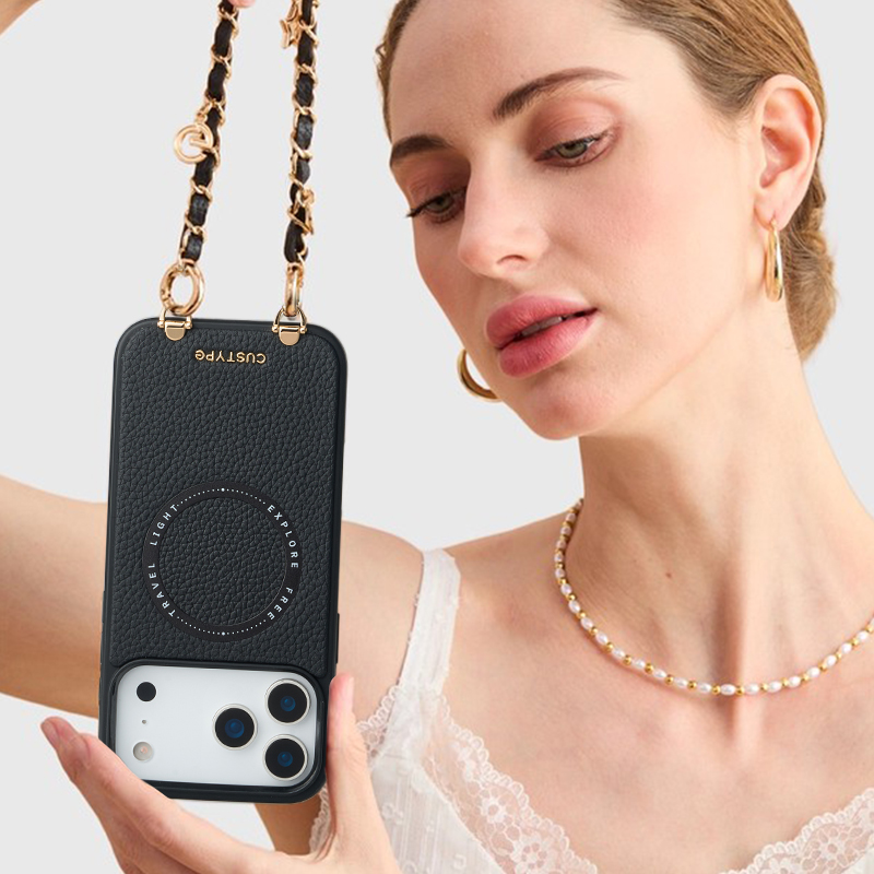 适用苹果17手机壳斜挎可背