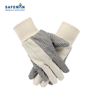 布点塑手套棉针织PVC点塑建筑劳保车间工厂耐磨防滑工作手套25cm