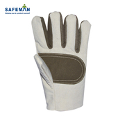 帆布手套斜纹纯棉复合加皮工厂车间劳保工厂防滑加厚耐磨防护专用