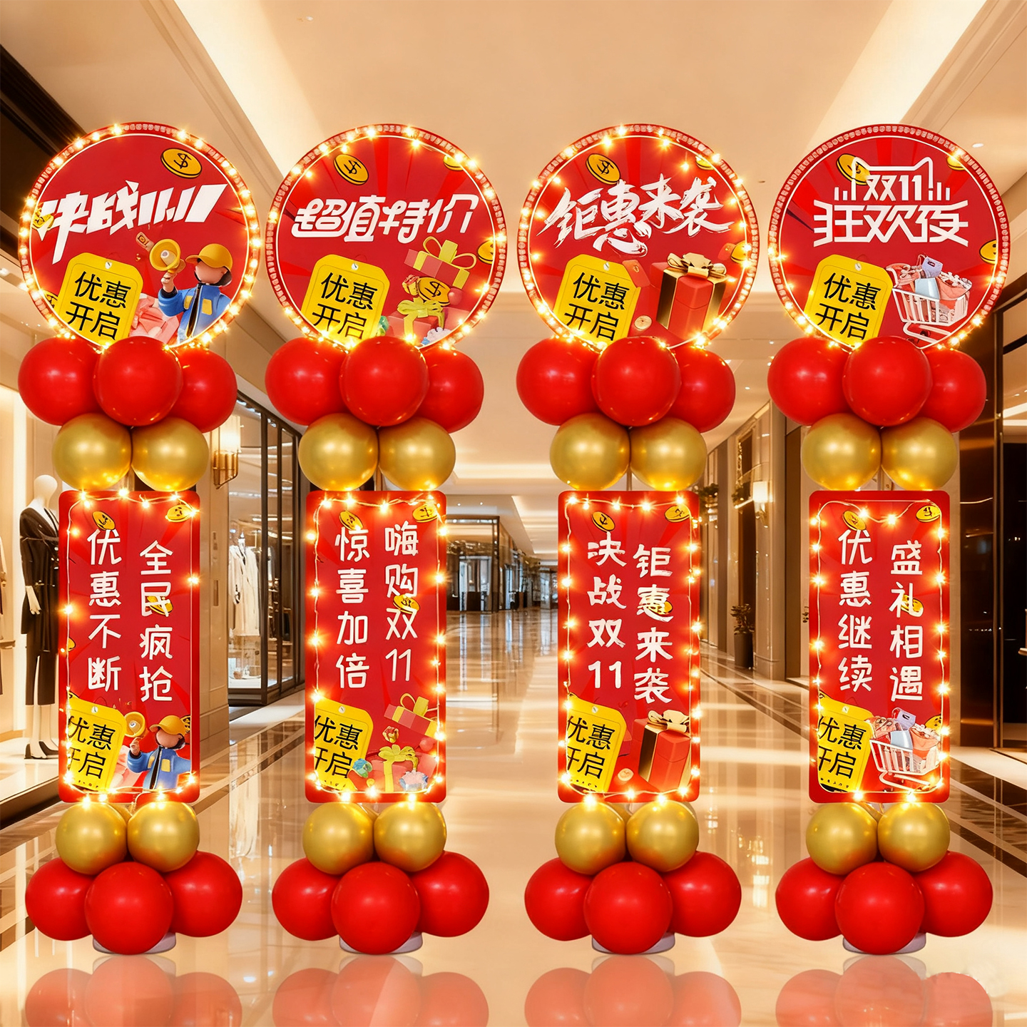 钜惠双十一场景布置装饰气球