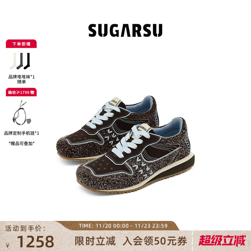 SugarSu酥履复古方头阿甘鞋