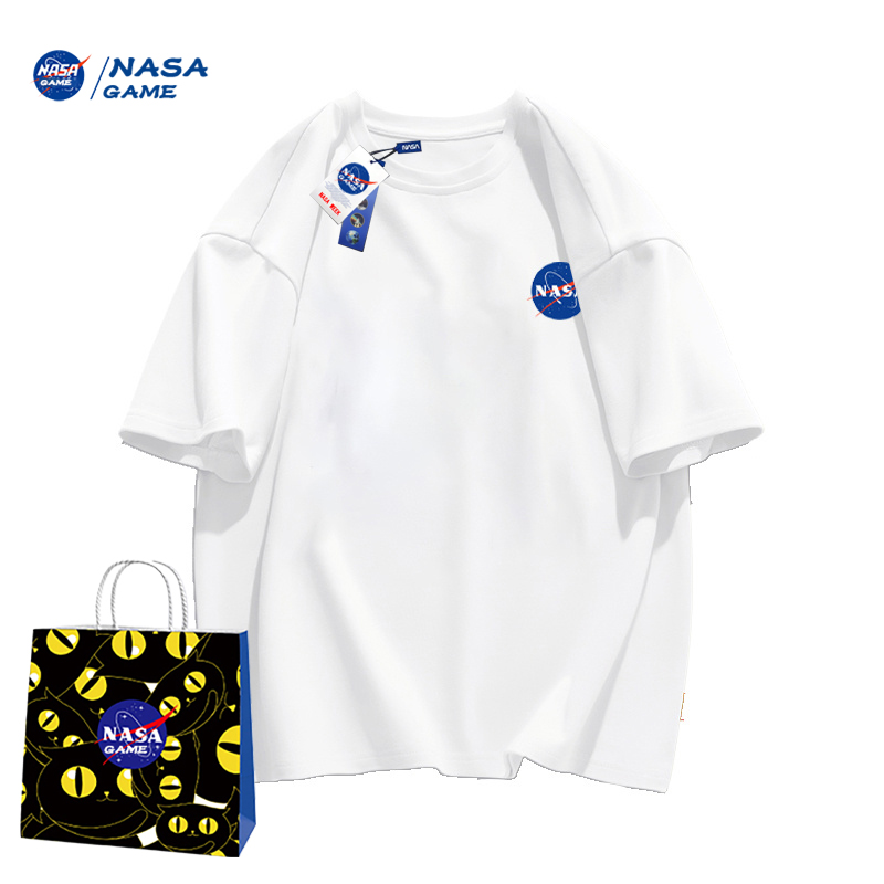 NASA GAME官网联名款新品2024纯棉短袖t恤男女儿童潮牌童装T恤CC