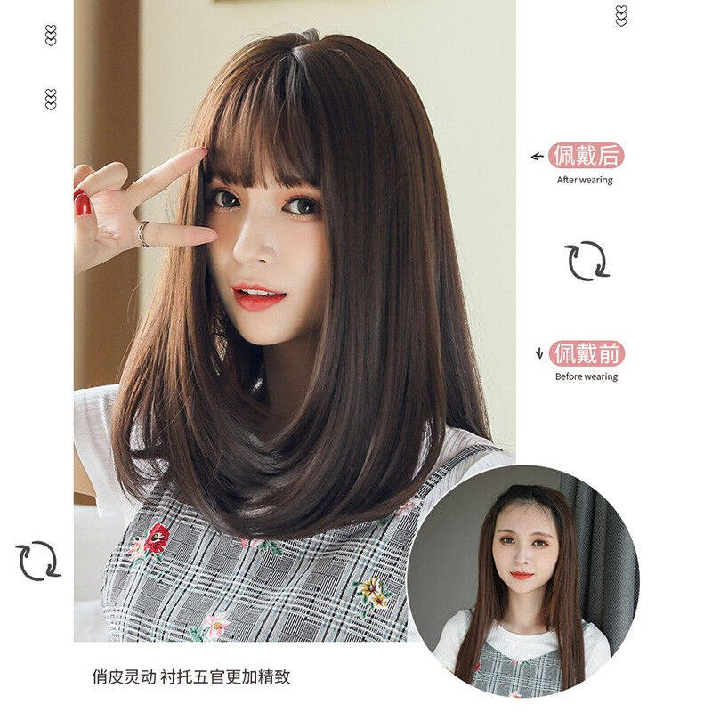 纵美假发女长发全头套学生中长发时尚个性女士自然假发套内扣锁骨使用感如何?