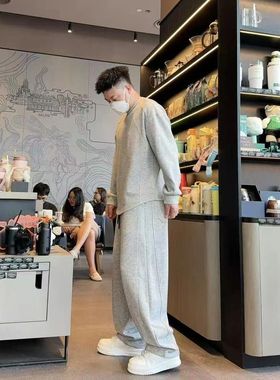 xy-58106-58107秋冬新款加厚松弛感时尚舒适净版立体剪裁休闲套装