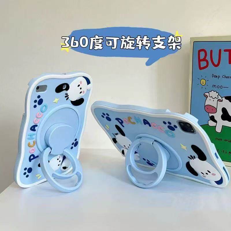 适用于iPadmini1/2/3/4/5/6/7软硅胶保护套7.9/8.3英寸卡通旋转支架苹果A16 Air7防摔电脑壳Pro11寸防摔9/8th