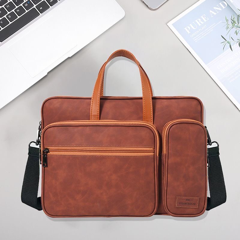 适用2024新款苹果笔记本macbook13寸手提电脑包Pro13.3华为matebook14联想小新Air15.6可斜挎公文包16商务款