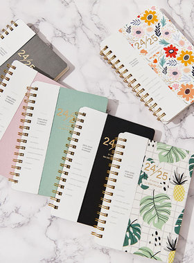 24年8月-25年12月english monthly weekly daily planner日程本a5