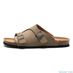 Mens Fashion Cork Slippers男软木拖鞋Man slides Beach Sandals