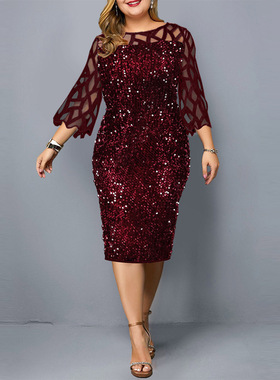 Party Dress Sequin Women Sexy Night Club Dresses Plus Size