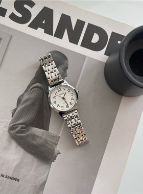 三四集市 韩版简约冷淡风手表女小众设计ins时尚气质钢带女士腕表