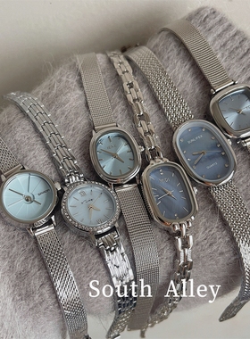 海蓝系列小众艺术高颜值轻奢链条手表女款气质贝母时尚小表盘女表