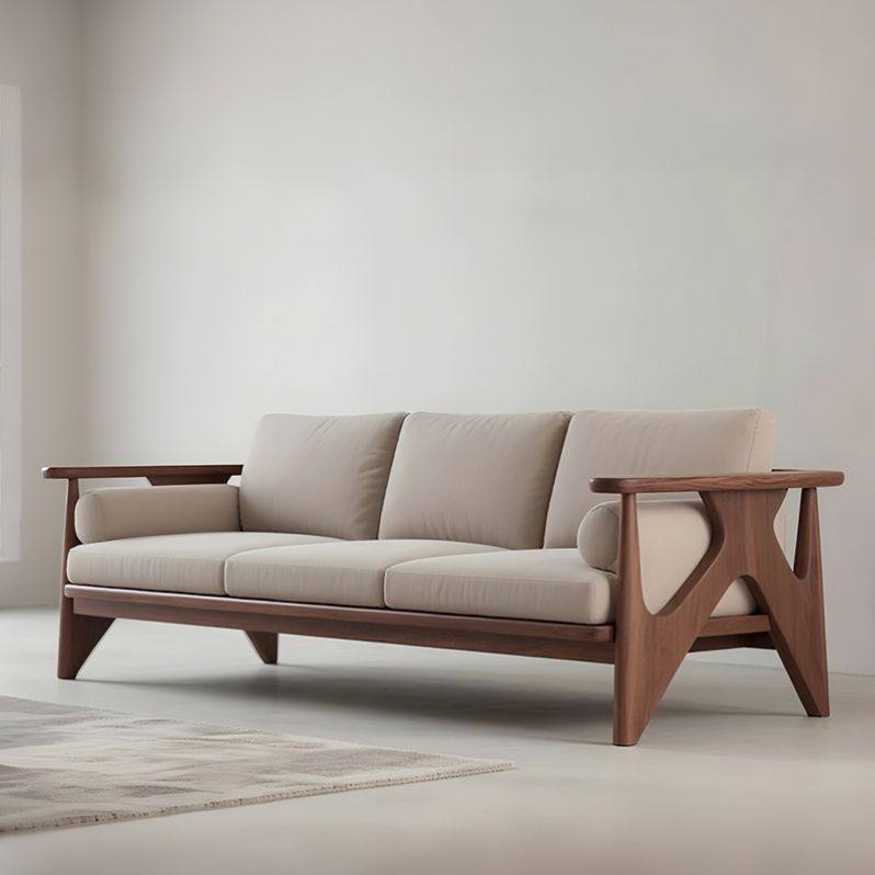 宋式美学黑胡桃木实木沙发2025新款实木高端家用客厅三人位沙发