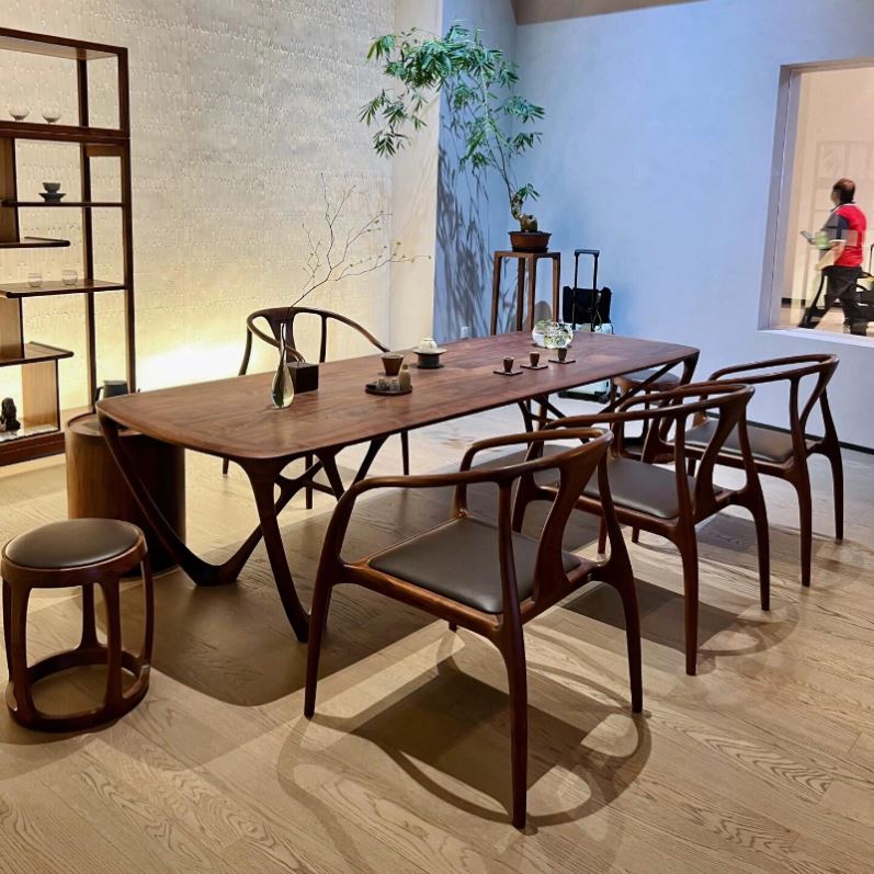 新中式黑胡桃木茶桌椅组合宋代禅意功夫美学茶台茶室实木泡茶桌