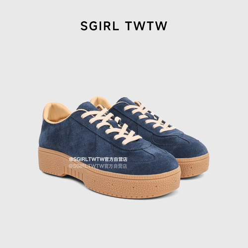 SGIRL TWT厚底增高板鞋女2026新款做旧系带百搭户外运动休闲鞋子