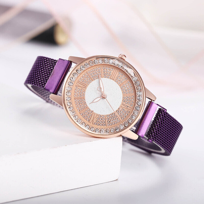 women Quartz Watch Luxury Analog Stainless Steel Strap clock