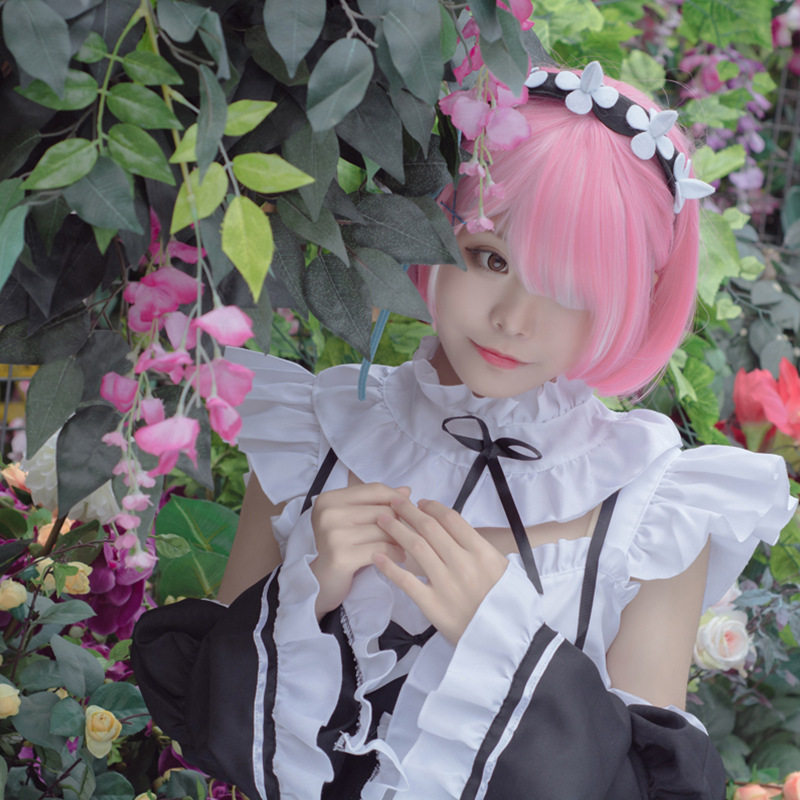 卡哇伊cosplay女仆装洛丽塔从零开始的异世界生活蕾姆连衣裙套装