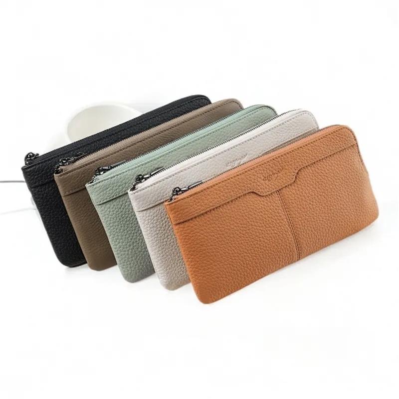 壹号院商行头层牛皮手拿包时尚新潮R卡包手机包真皮多功能长款钱