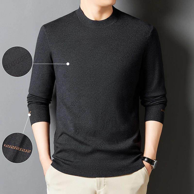 Golden Closet男长袖秋冬加厚提花o针织衫中年爸f爸装休闲百打底