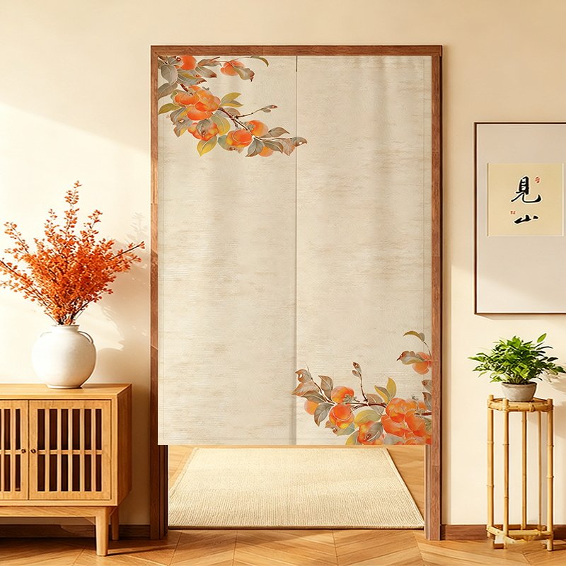 高级感中式布艺门帘隔断半帘卧室房间家用入户玄关化妆室遮挡帘子图片