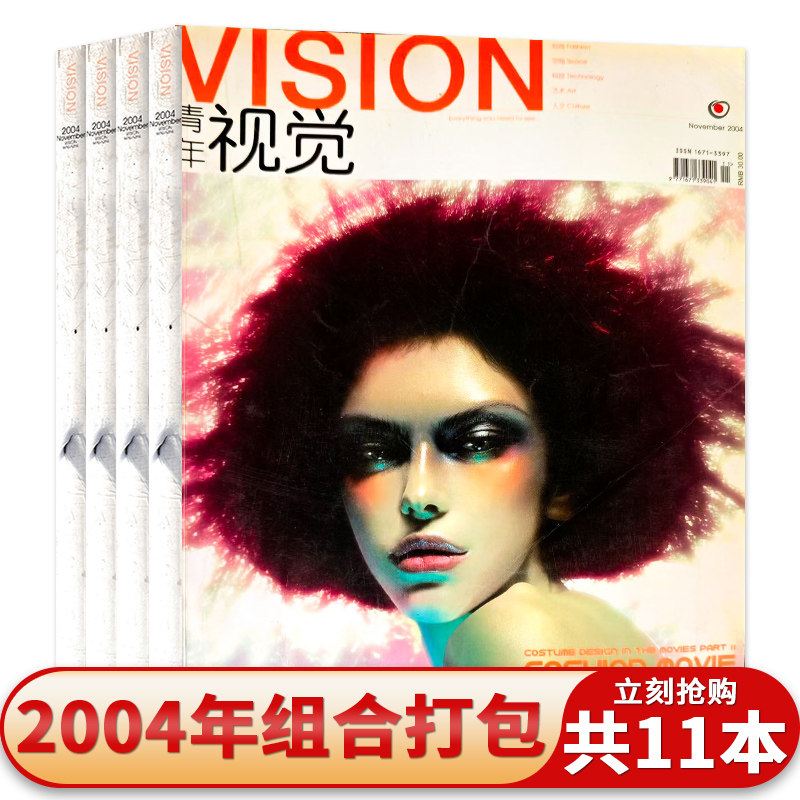 有磨损【共11本】vision青年视觉杂志2004年1-2合刊/3-11月+法国特刊组合打包艺术与设计卷摄影时装服装人文空间影像期刊杂志