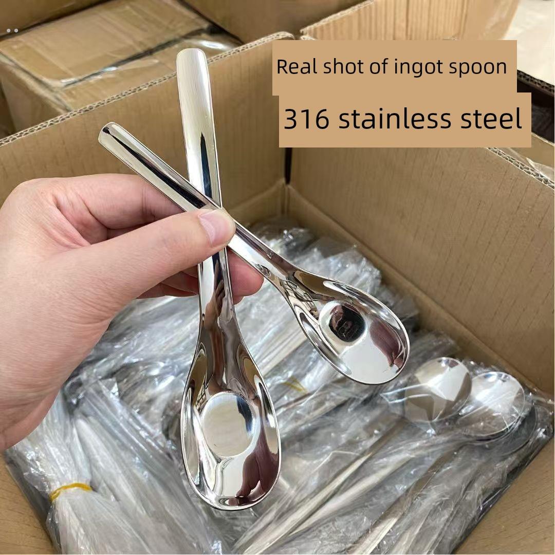 316不锈钢便携式汤勺叉子短柄叉子勺子学生便携式餐具叉子勺子集