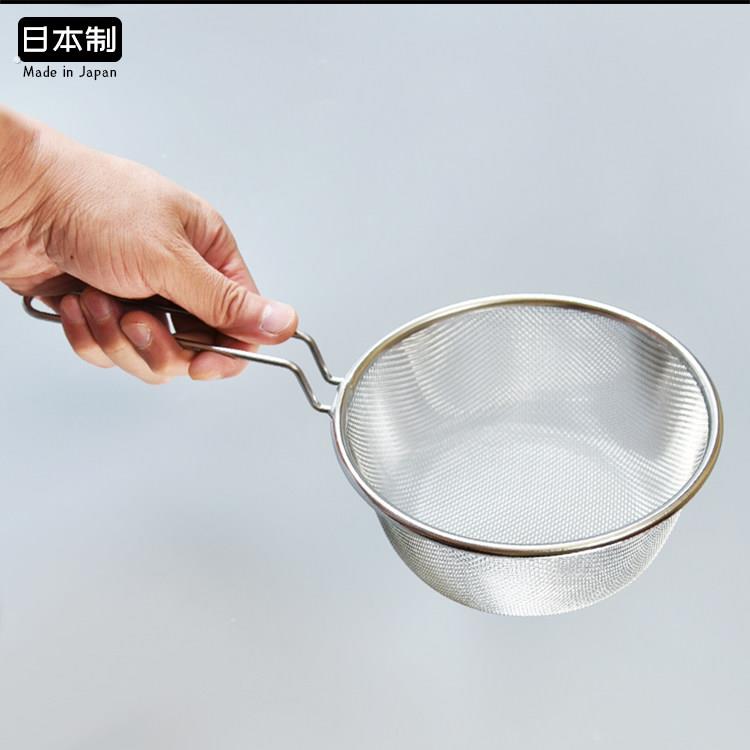 2026出口德国不锈钢煮拌面勺带把手网筛圆形漏勺笊篱油炸漏烫菜网