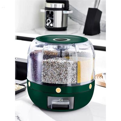 可旋转五谷杂粮收纳盒分格装米桶食品级家用防虫防潮密封分隔米箱