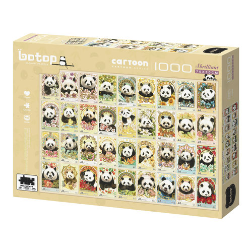 Botop黑卡熊猫家族闪光拼图