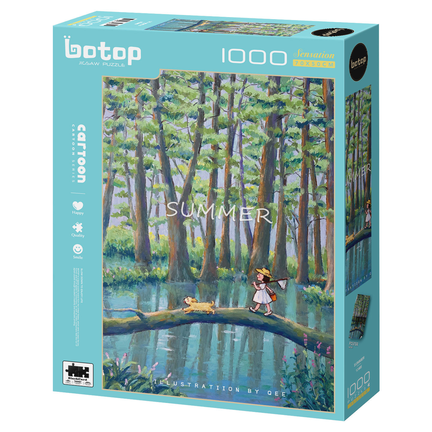 Botop黑卡夏1000片拼图丝绒膜风景成人减压动漫卡通儿童玩具礼物