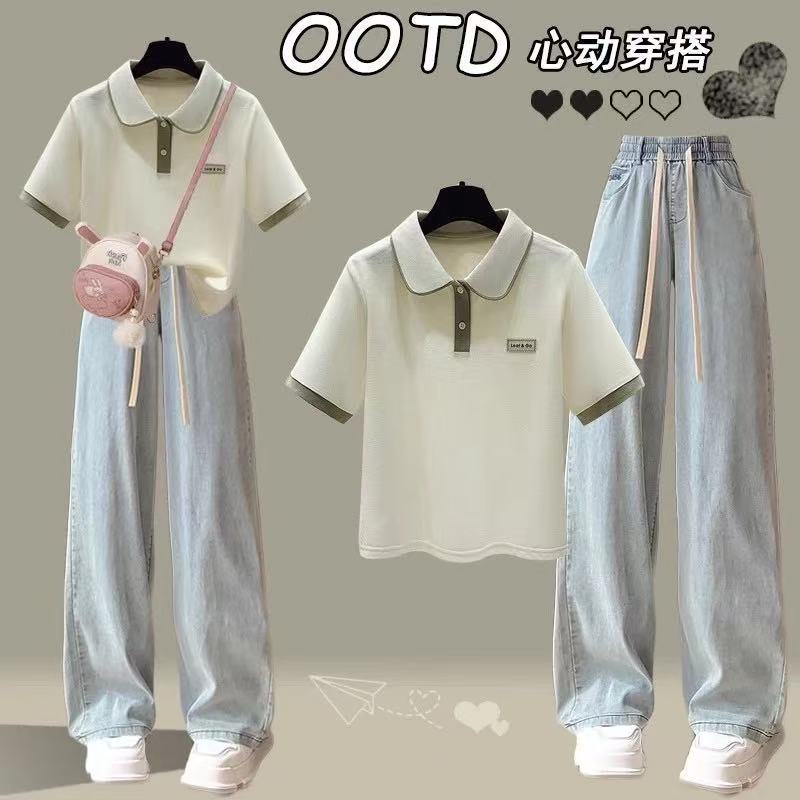 少女巨好看休闲套装夏季2026新款初中高中学生时尚女孩穿搭一整套