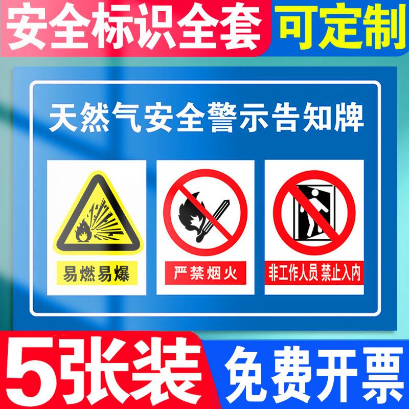天然气安全警示告知牌天然气抢修严禁烟火标识牌安全使用天然气小常识燃气安全情系万家宣传画贴纸定制做
