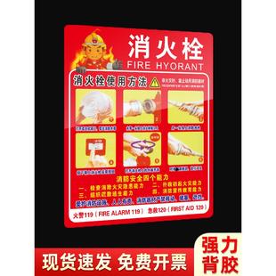 灭火器放置点标识牌消防栓消火栓使用方法门箱年检标签贴纸自粘消防标识标牌说明防火门安全标识牌警示牌标示