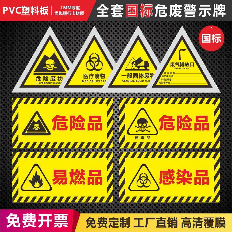 危险废物标识牌消防安全指示牌标志牌贮存场所暂存间标志警示牌危废品存放间区标识牌标签有毒有害易燃危险品