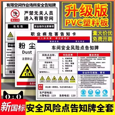 安全风险点告知牌卡配电房室车间告示生产警示标识仓库设备空压机消防标语标识岗位安全告知牌危化品警告定制