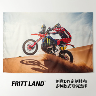 魔爪本田车队Monster Honda达喀尔拉力摩托车周边海报背景布挂布