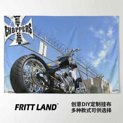西海岸机车装饰背景墙布海报挂布