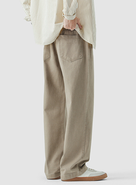 NINPURE 加绒加厚复古垂感阔腿工装裤男美式cleanfit宽松直筒长裤