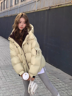 宽松时尚 巨好看韩版 90白鸭绒泡芙加厚面包服 羽绒服女2025新款 短款