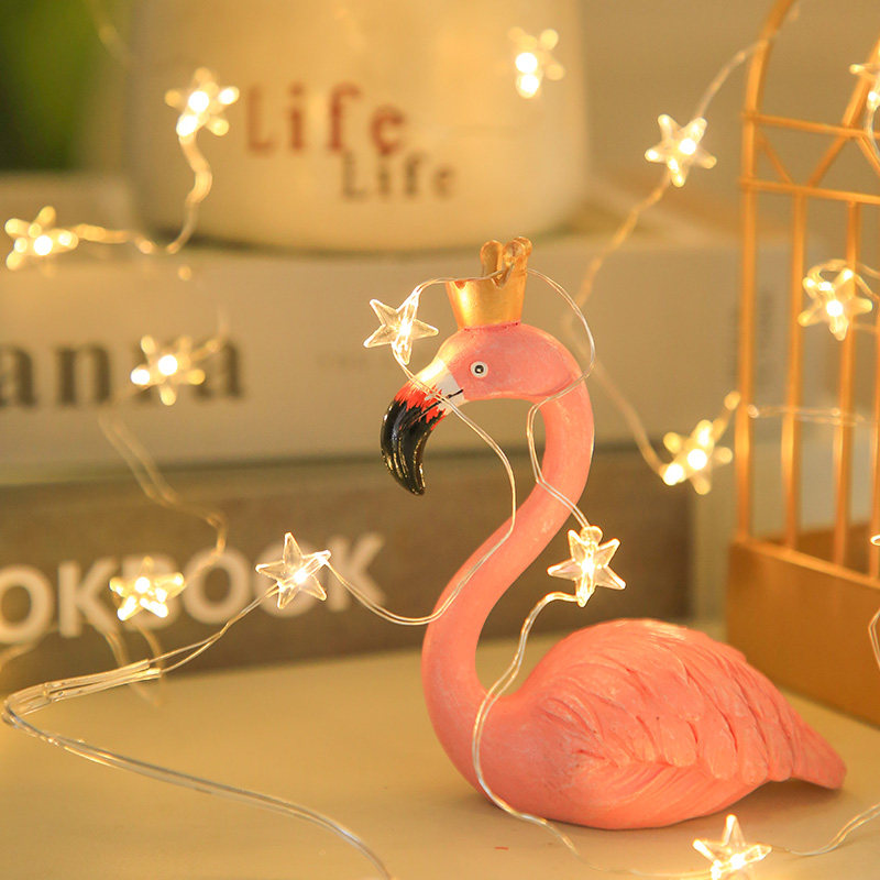 led星星满天星礼品盒装饰摆件小彩灯铜线创意鲜花满天星花束插件