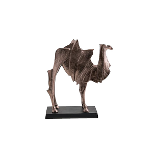 现代新中式金属动物骆驼黑马摆件家居客厅古铜色抽象马赛雕塑摆设