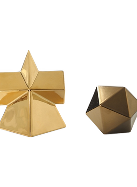 现代轻奢书房金属色陶瓷装饰摆件