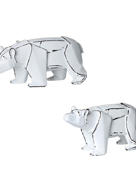 卡通儿童房树脂北极熊小摆件