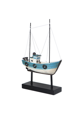 复古怀旧客厅树脂帆船工艺品摆件