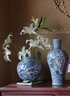 景德镇陶瓷富黄兰吉祥饰品入口客厅花瓶花瓶吉祥黄新中国风饰品