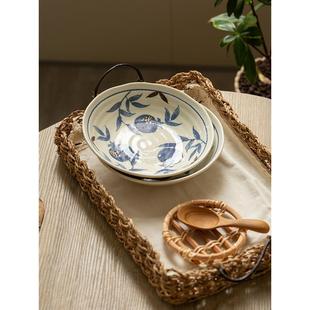 进口盘子有谷窑陶瓷餐具釉下彩菜盘家用复古菜碟套装 日式 汤碗面碗