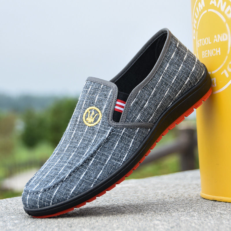 男一脚蹬布鞋开车鞋便宜上班鞋潮流男鞋休闲鞋豆豆鞋男软底懒金