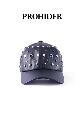 PROHIDER 春季新款时尚嘻哈个性潮酷黑色铆钉棒球帽鸭舌帽男女